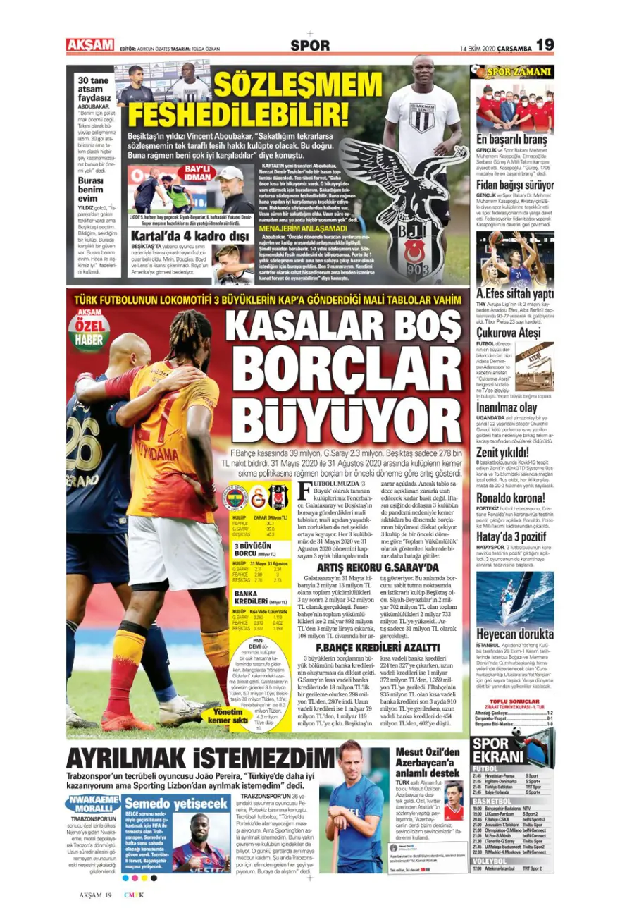 Günün spor manşetleri (14 Ekim 2020) 2