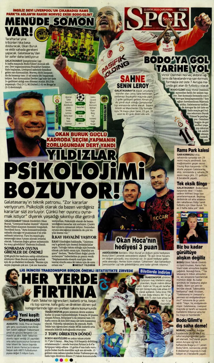 "Viking'i yen Avrupa'yı titret" (22 Ekim 2025 spor manşetleri) 18