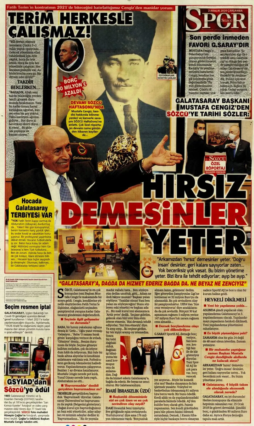 Günün spor manşetleri (2 Aralık 2020) 16