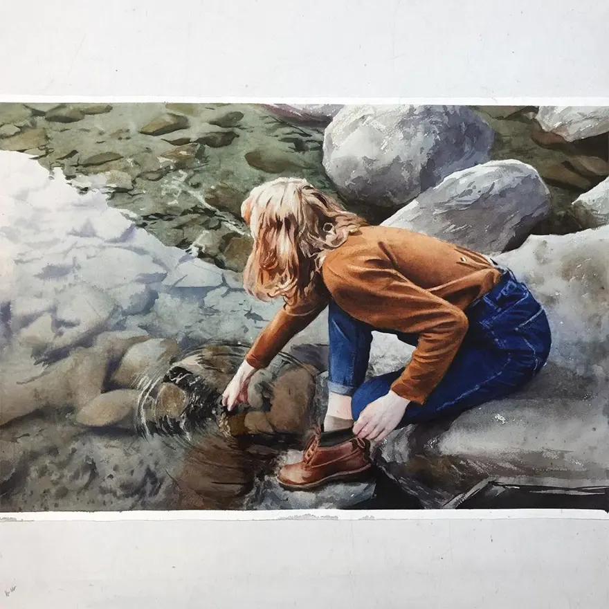 Gerçek gibi görünen sulu boya resimler 48