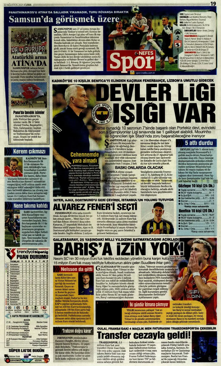 "Meksika ateşi" (22 Ağustos spor manşetleri) 12