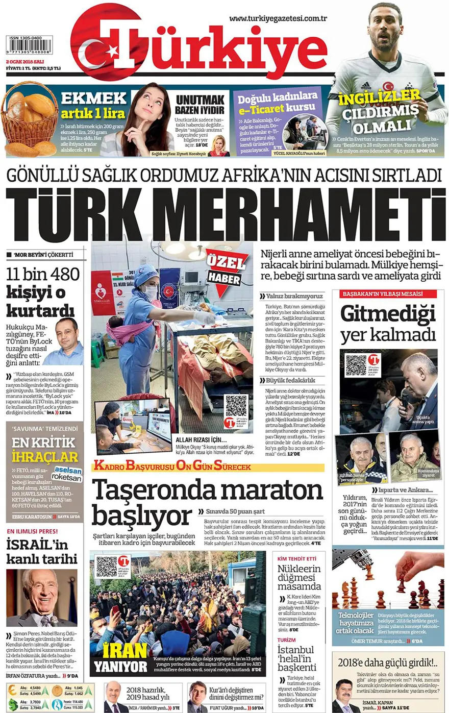 Günün gazete manşetleri - 2 Ocak 2018 6