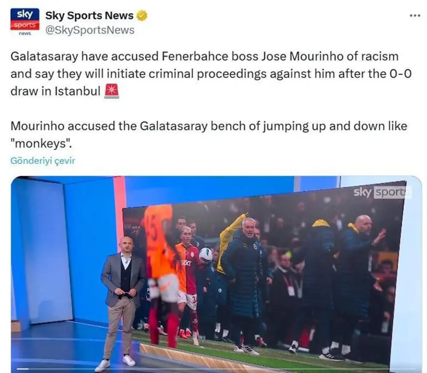Maymun söylemi dünya basınında: "Mourinho'nun başı dertte, Galatasaray dava açacak" 2