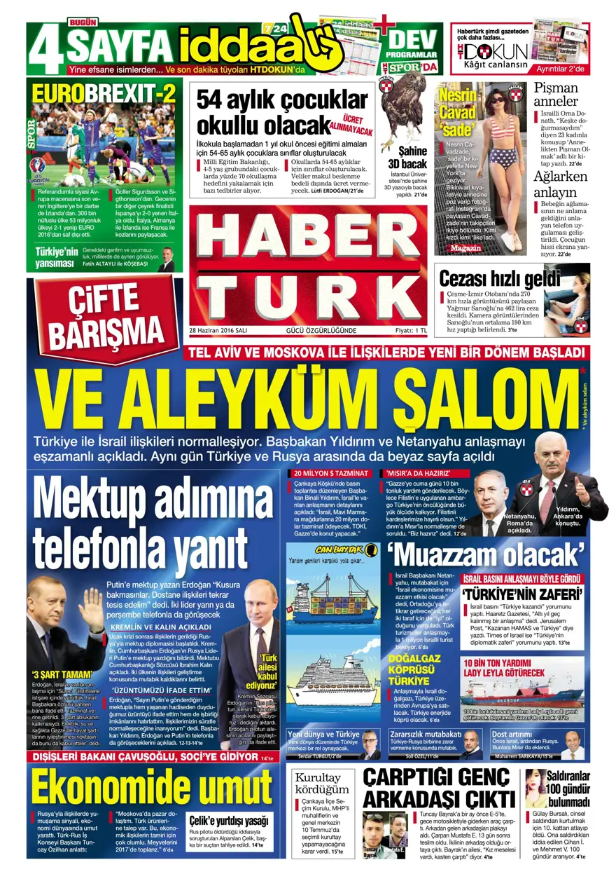Gazete manşetleri (28.06.2016) 