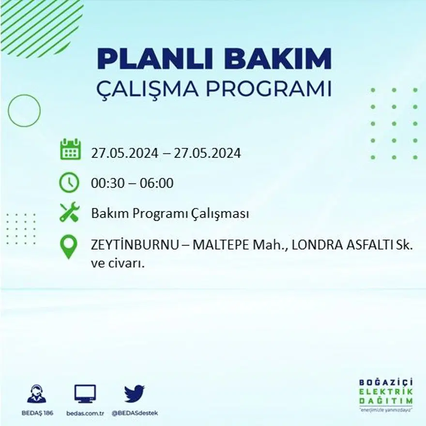 İstanbul'un 21 ilçesinde elektrik kesintisi: Elektrikler ne zaman gelecek? (27 Mayıs BEDAŞ kesinti programı) 52