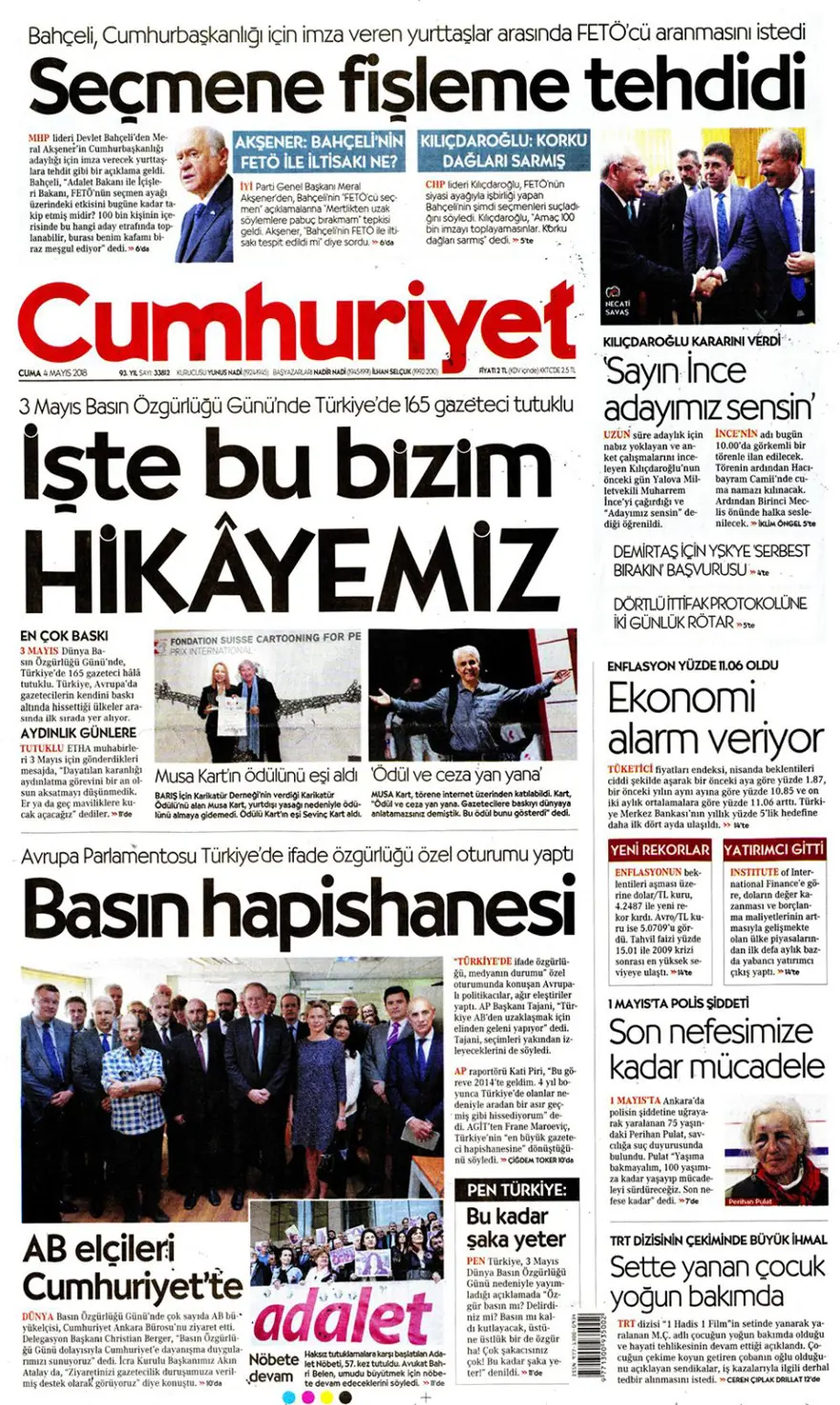 Günün gazete manşetleri - 4 Mayıs 2018 12