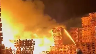 Adana'da palet imalathanesinde yangın