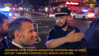 Trafikte kalan Macron, Trump'ı aradı