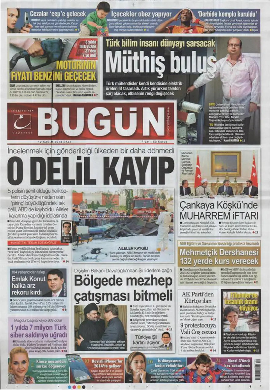 Günün manşetleri - 12 Kasım 2013 13 Günün manşetleri - 12 Kasım 2013 13