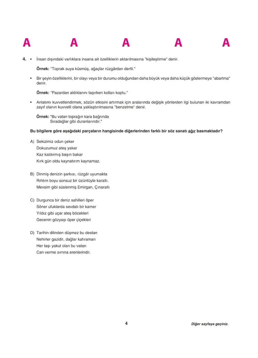 Uğur Okulları LGS deneme sınavı (Sözel bölüm) 3