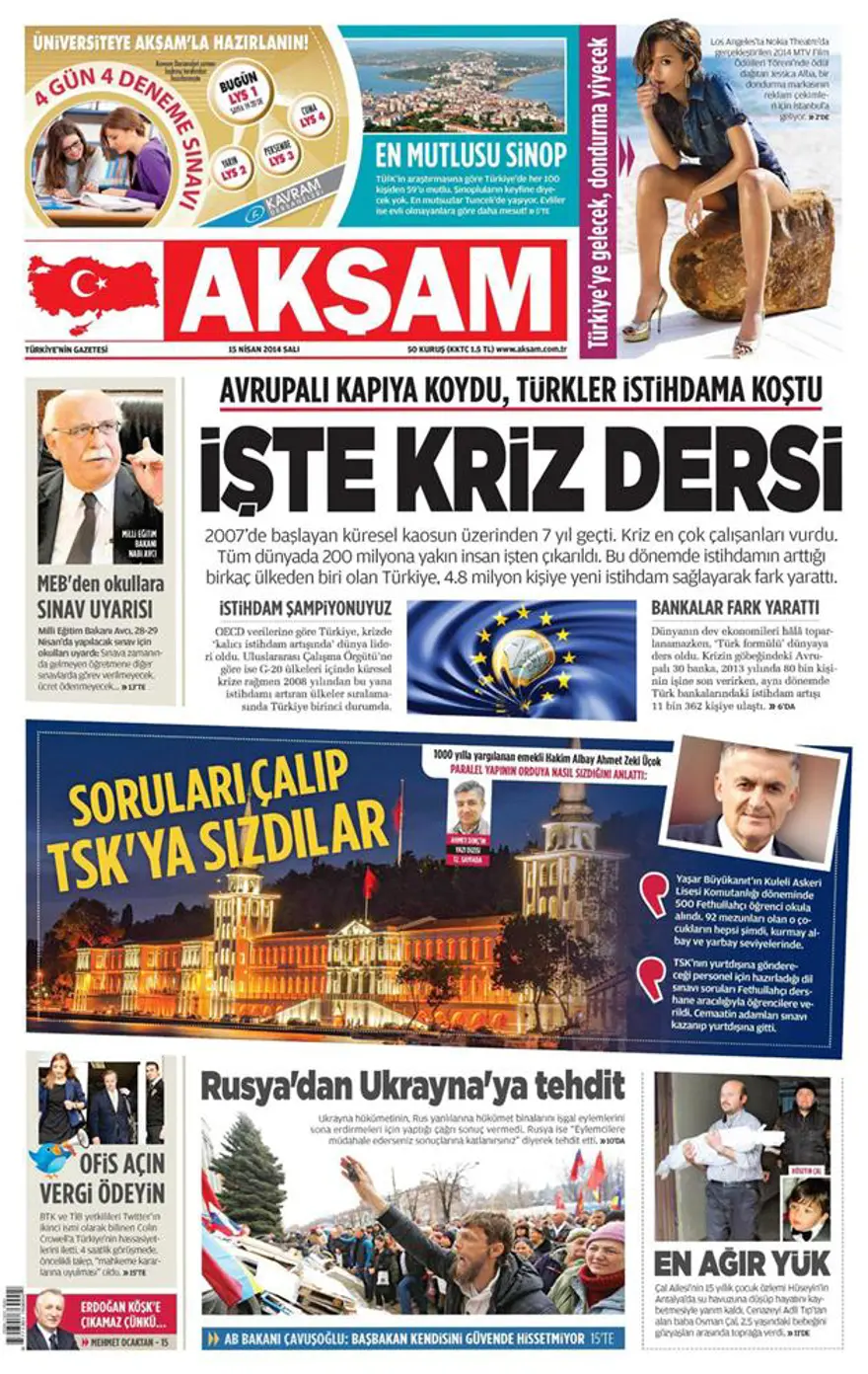 Günün gazete manşetleri - 15 Nisan 2014 4 Günün gazete manşetleri - 15 Nisan 2014 4