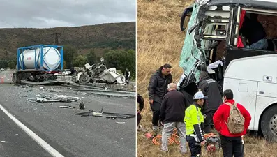 Sivas'ta yolcu otobüsü ile TIR çarpıştı: Çok sayıda yaralı var