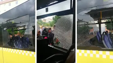 Pendik’te İETT otobüsünün camı patladı, yolcular ortada kaldı
