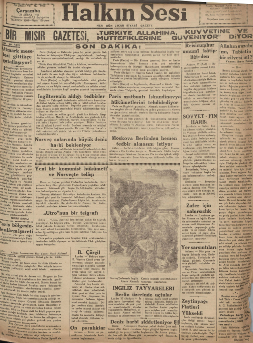 Tarihte bugünün gazete manşetleri (28 Şubat) 9 Tarihte bugünün gazete manşetleri (28 Şubat) 9
