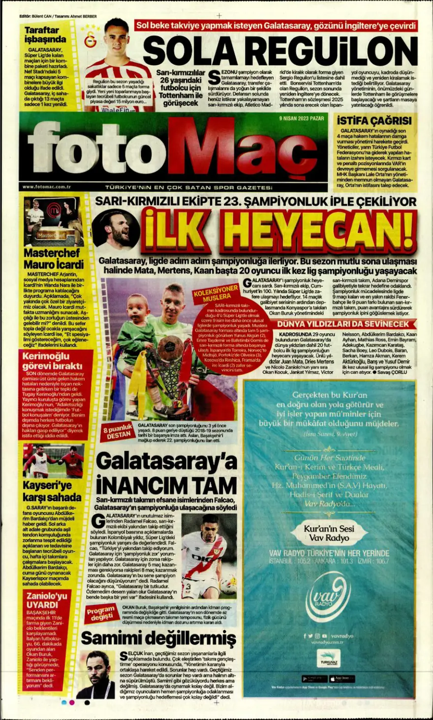 Günün spor manşetleri (9 Nisan 2023) 6