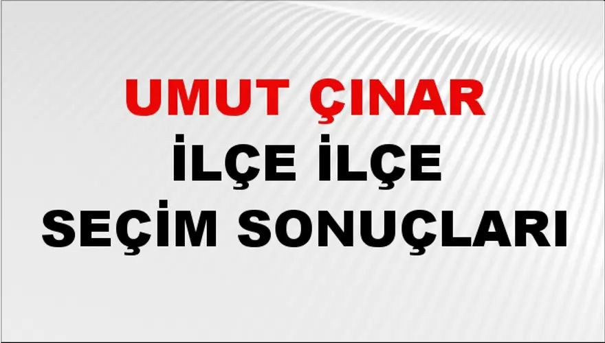 UMUT ÇINAR İlçe İlçe Seçim Sonuçları 1 UMUT ÇINAR İlçe İlçe Seçim Sonuçları 1