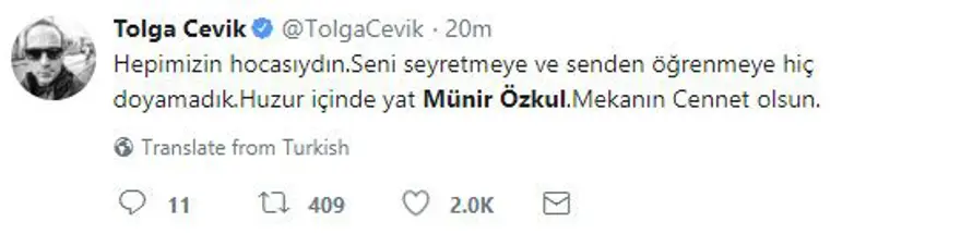 Ünlü isimlerden Münir Özkul paylaşımları (Ustanın ardından sosyal medya) 16 Ünlü isimlerden Münir Özkul paylaşımları (Ustanın ardından sosyal medya) 16