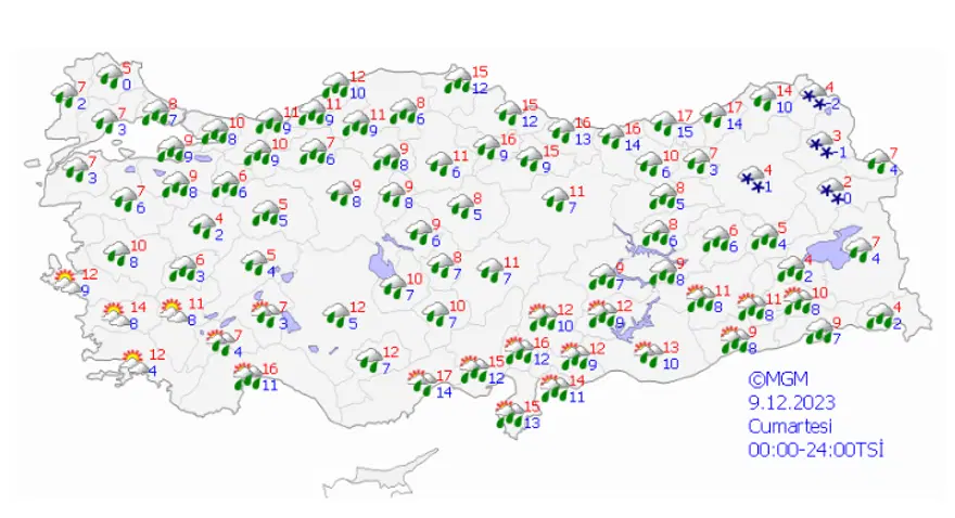 9 ARALIK CUMARTESİ HAVA DURUMU 12