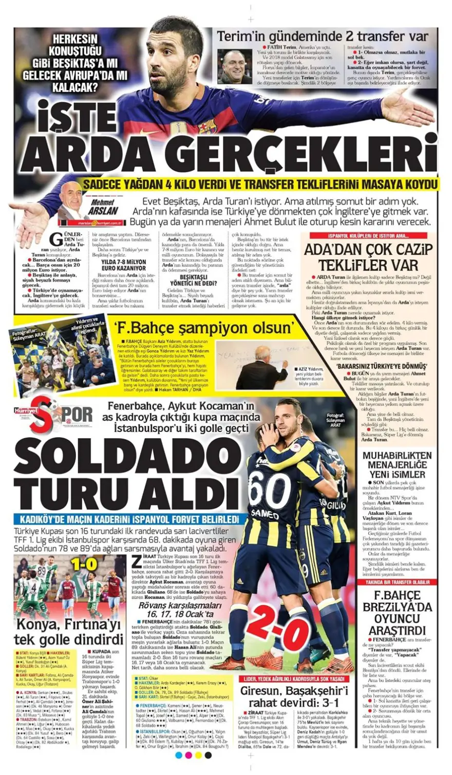 Günün spor gazeteleri (28 Aralık 2017) 2