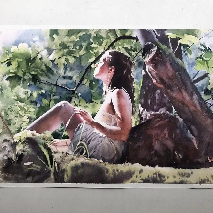 Gerçek gibi görünen sulu boya resimler 8