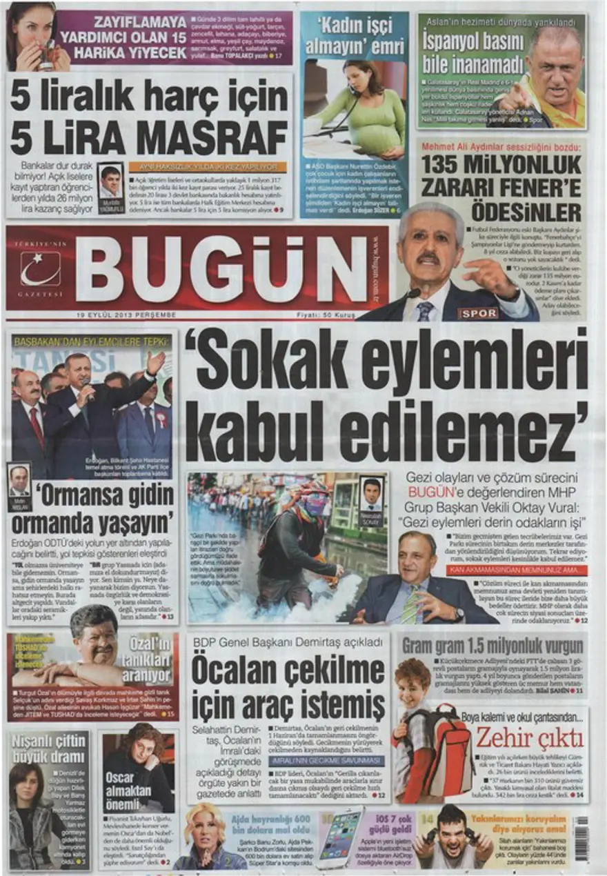 Günün Manşetler- 19 Eylül 2013 18