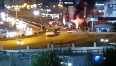 Ankara’da akaryakıt istasyonunda korku dolu anlar: Otomobilalev alev yandı