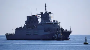 Alman fırkateyni GKRY'ye ulaştı