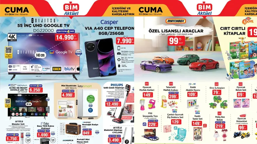 BİM 3 EKİM 2025 CUMA AKTÜEL KATALOĞU 