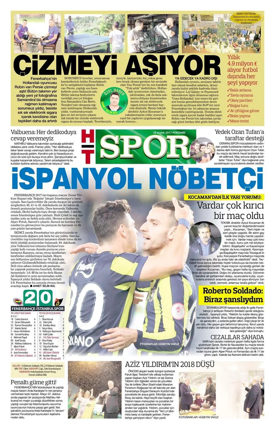 Günün spor gazeteleri (28 Aralık 2017) 1