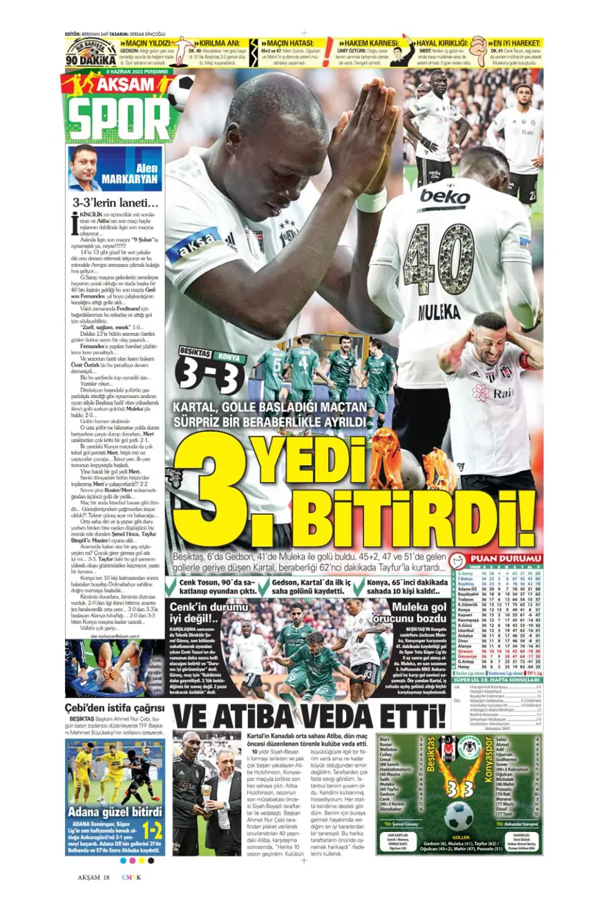 Günün spor manşetleri (8 Haziran 2023) 1
