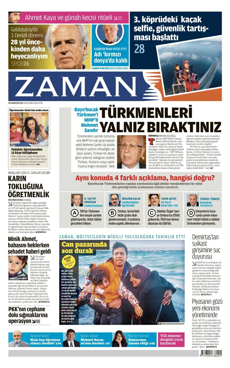 Günün gazete manşetleri - 24 Kasım 2015 8