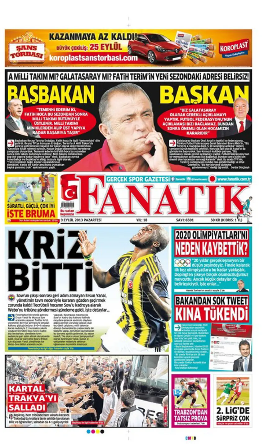 9 Eylül 2013 gazete manşetleri 6