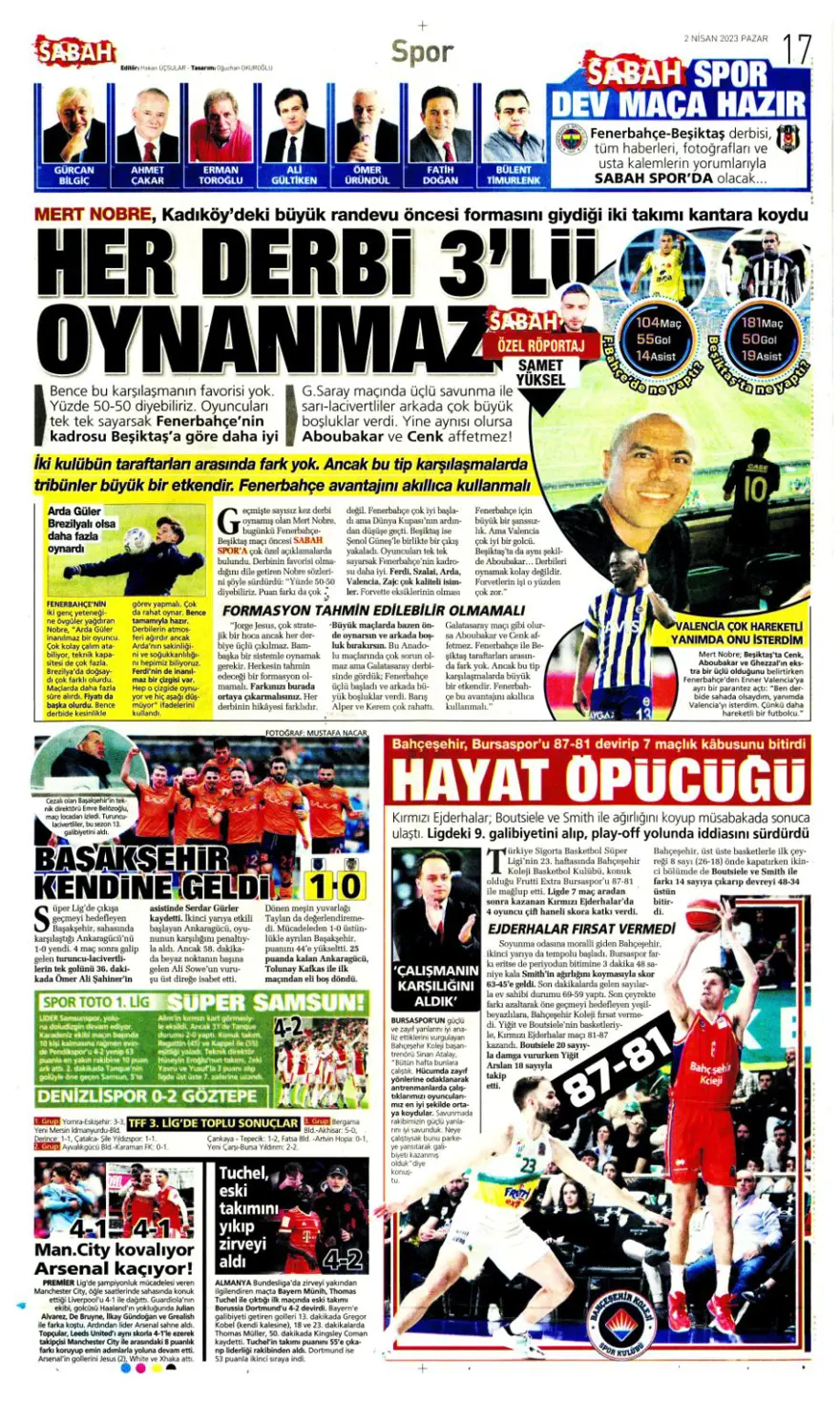 Günün spor manşetleri (2 Nisan 2023) 8