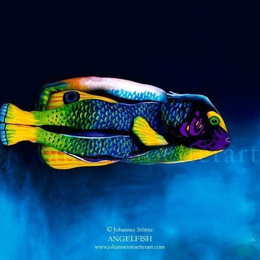 Johannes Stötter’in vücut boyama sanatı: Kelebek aslında birkadın 16