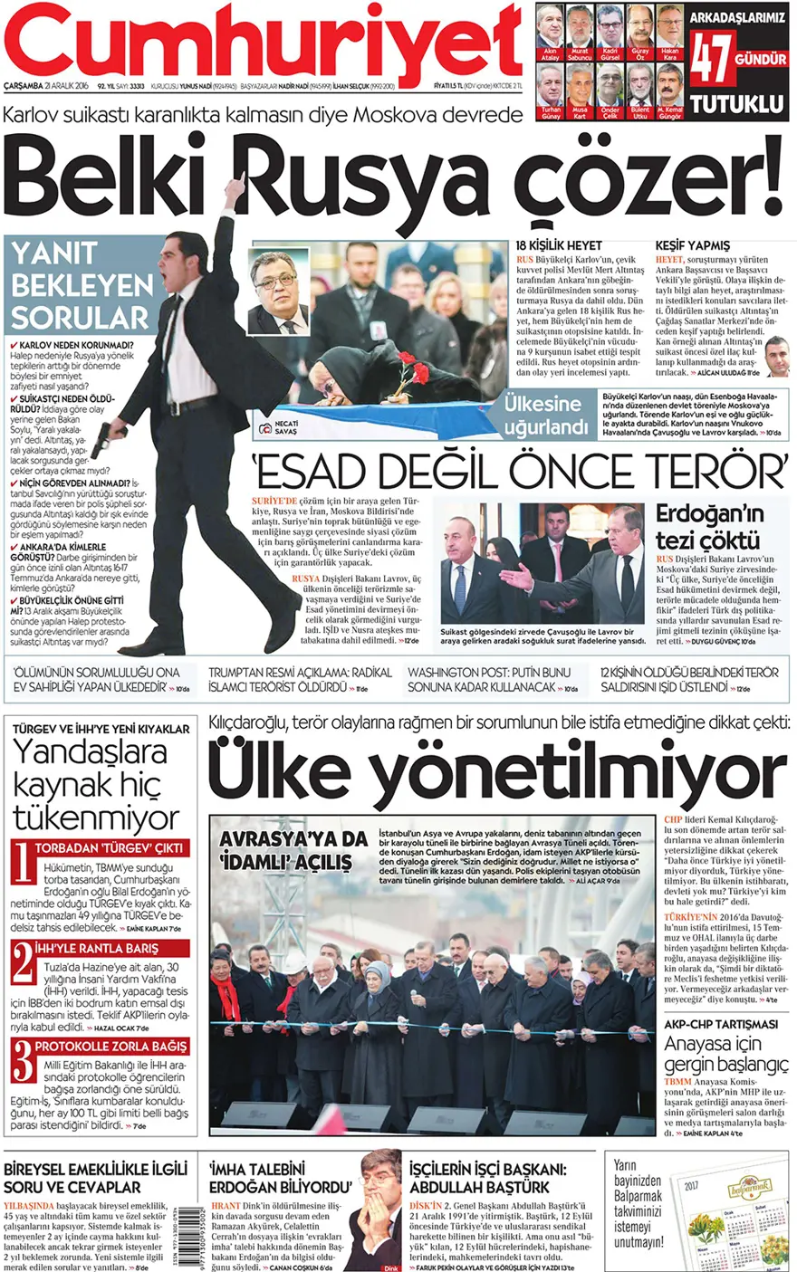 Günün gazete manşetleri - 21 Aralık 2016 6