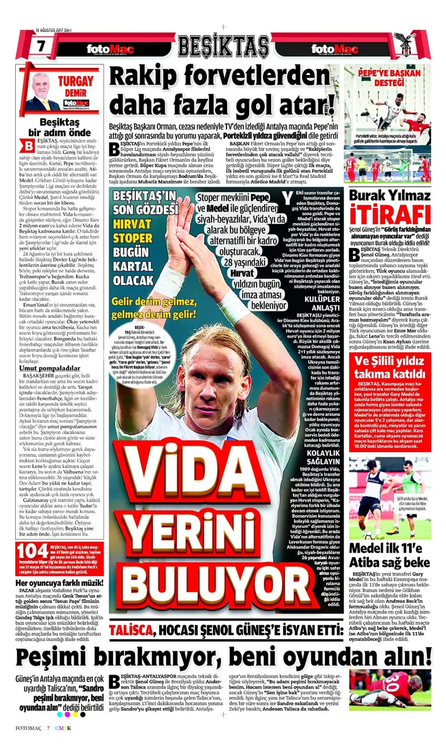 Günün spor gazeteleri (Transfer haberleri - 15 Ağustos 2017) 5 Günün spor gazeteleri (Transfer haberleri - 15 Ağustos 2017) 5