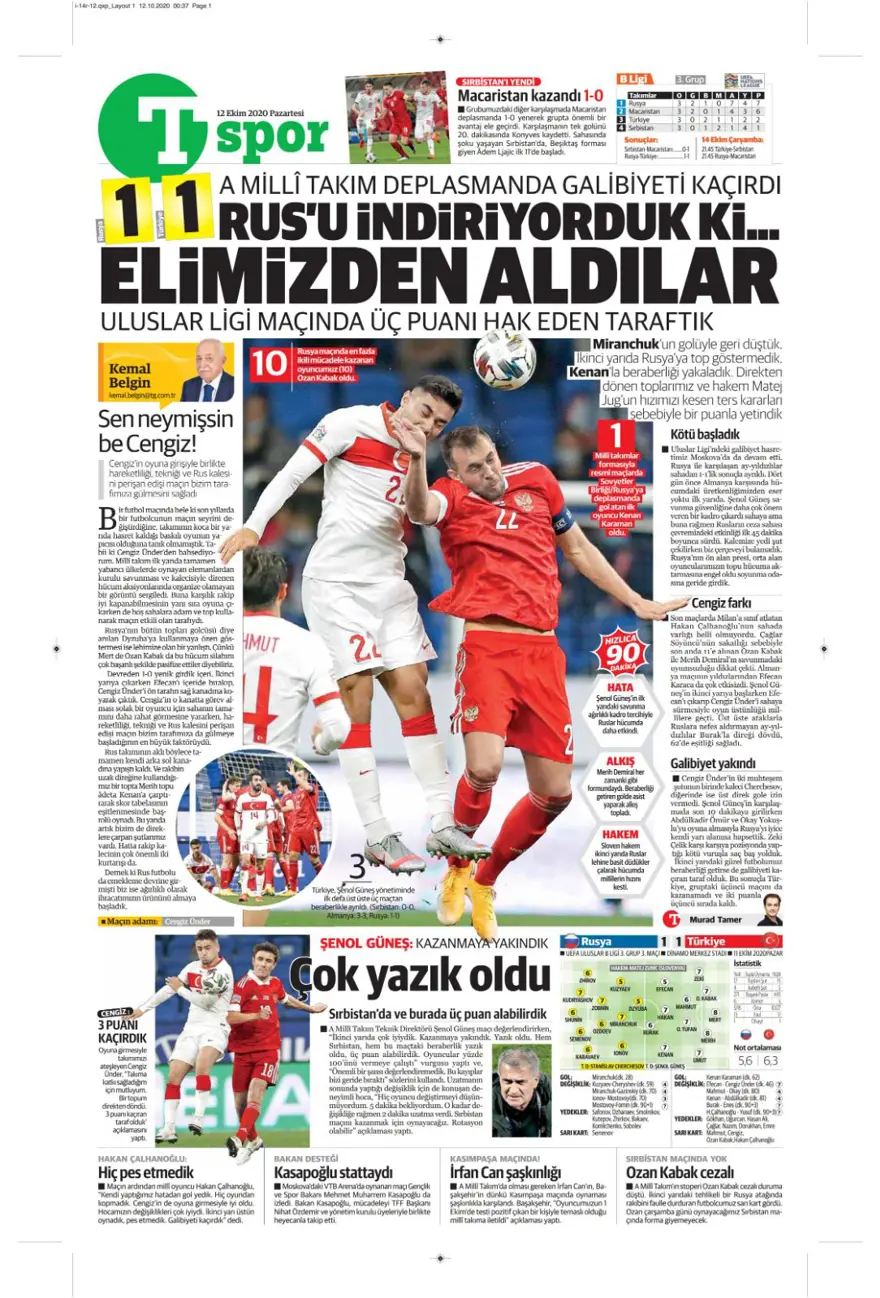 Günün spor manşetleri (12 Ekim 2020) 16