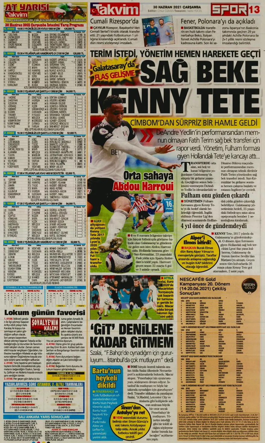 Günün spor manşetleri (30 Haziran 2021) 8