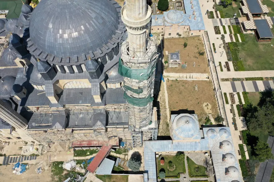 Mimar Sinan'ın "ustalık eseri" Selimiye Camisi'nin minarelerindeki restorasyon tamamlandı 2