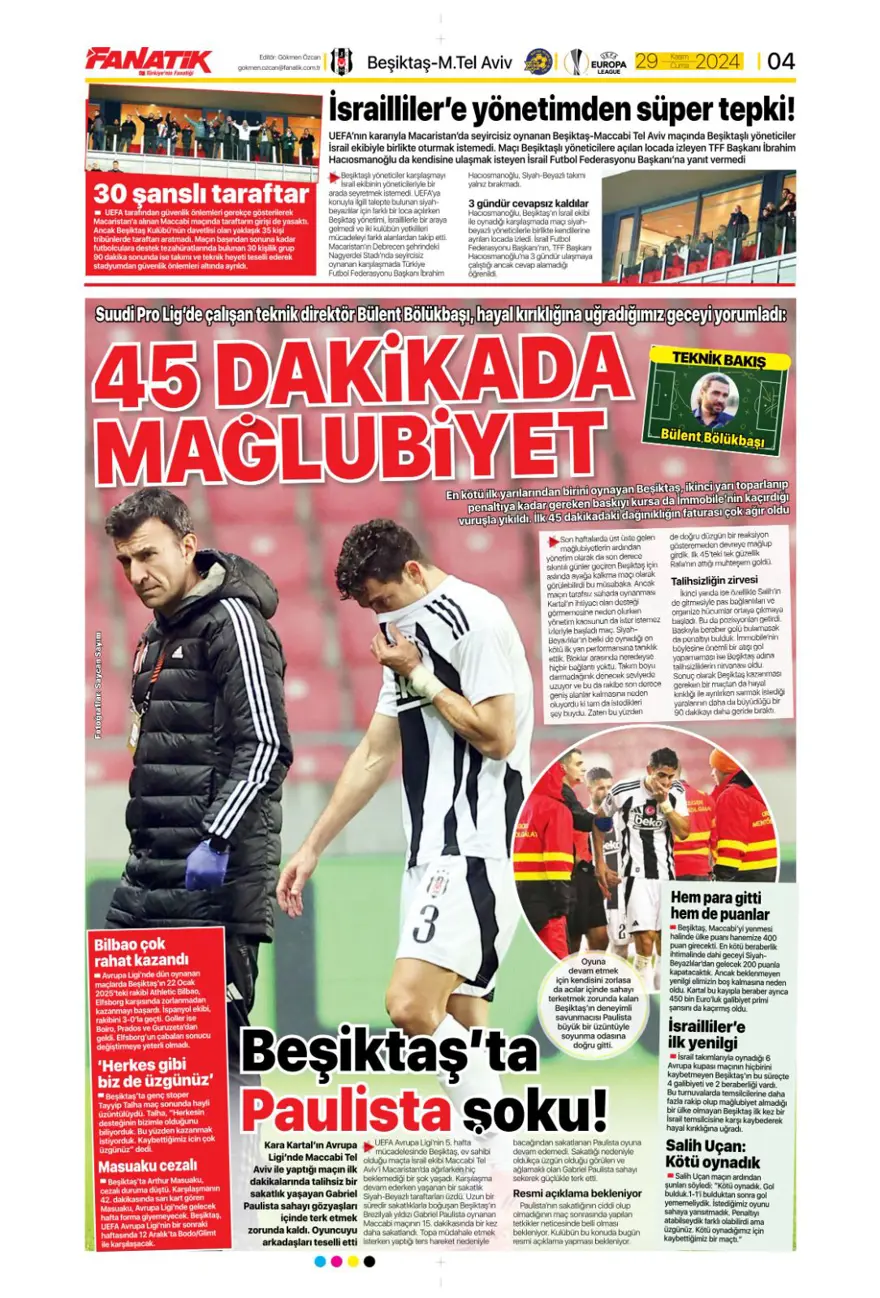 "Avrupa'da Fener alayı" (29 Kasım 2024 spor manşetleri) 7