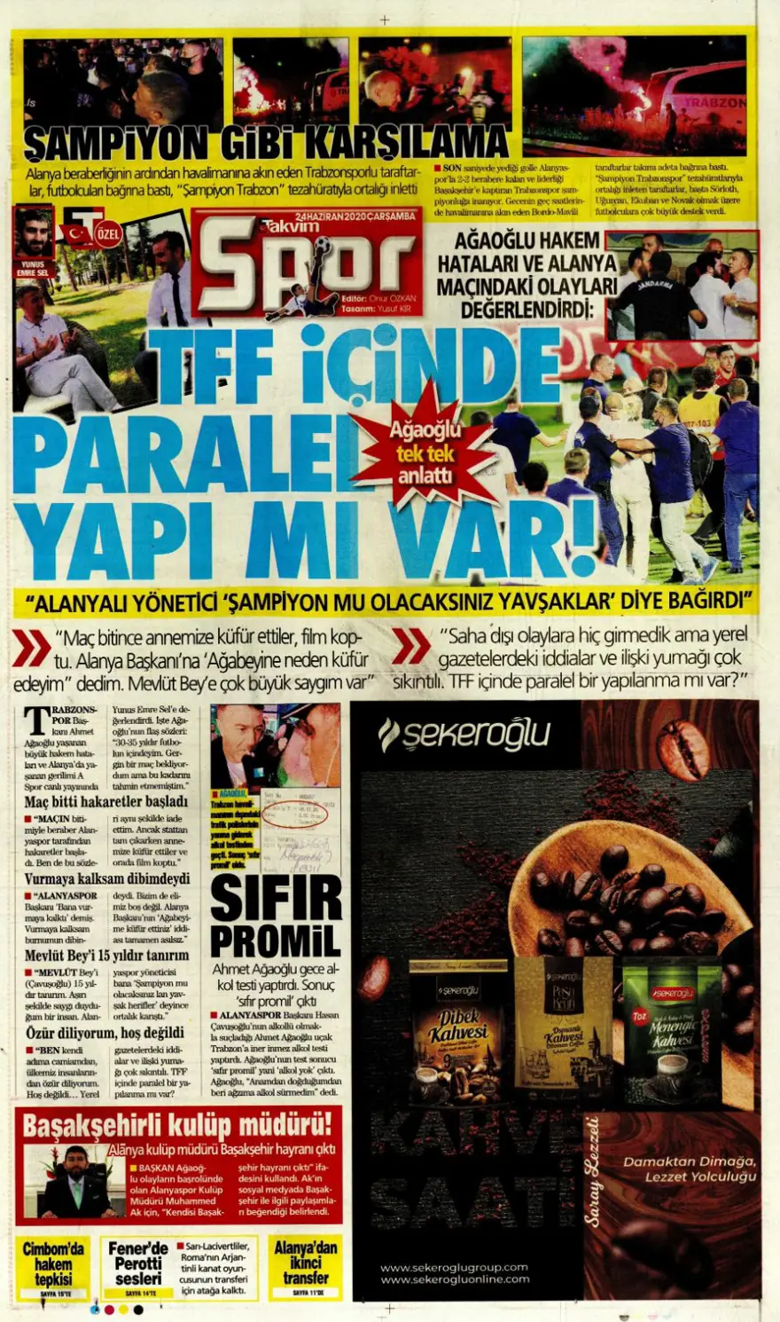 Günün spor manşetleri (24 Haziran 2020) 14