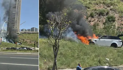 Lüks cip yolun ortasında yandı