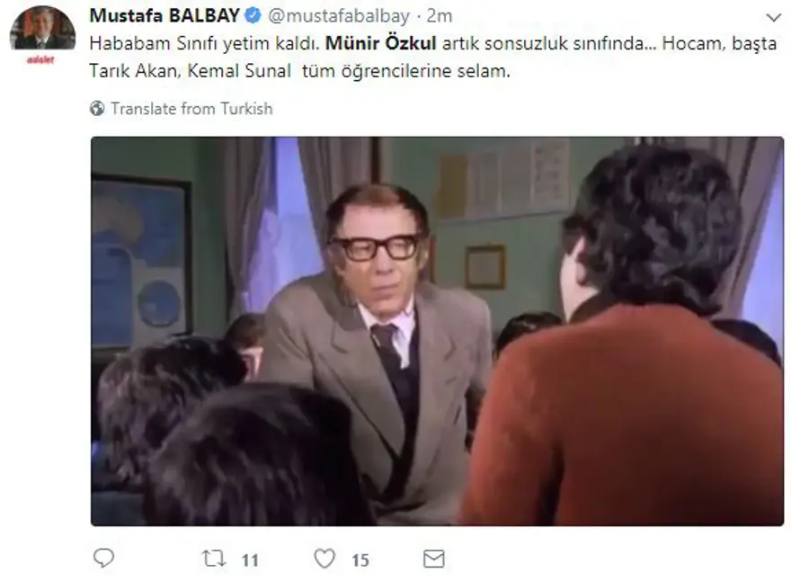 Ünlü isimlerden Münir Özkul paylaşımları (Ustanın ardından sosyal medya) 28 Ünlü isimlerden Münir Özkul paylaşımları (Ustanın ardından sosyal medya) 28