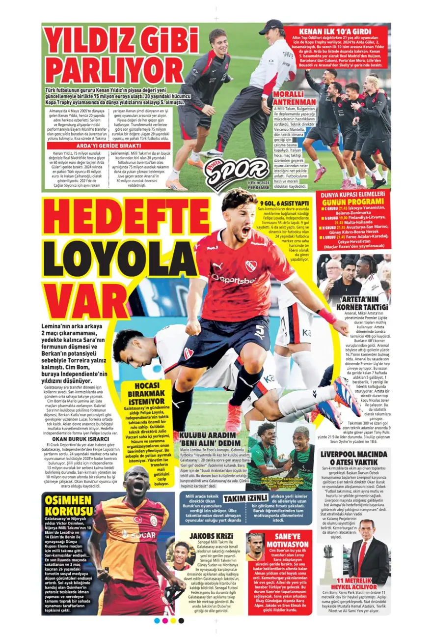 "Milano'da Hakan görüşmesi" (9 Ekim 2025 spor manşetleri) 12 "Milano'da Hakan görüşmesi" (9 Ekim 2025 spor manşetleri) 12