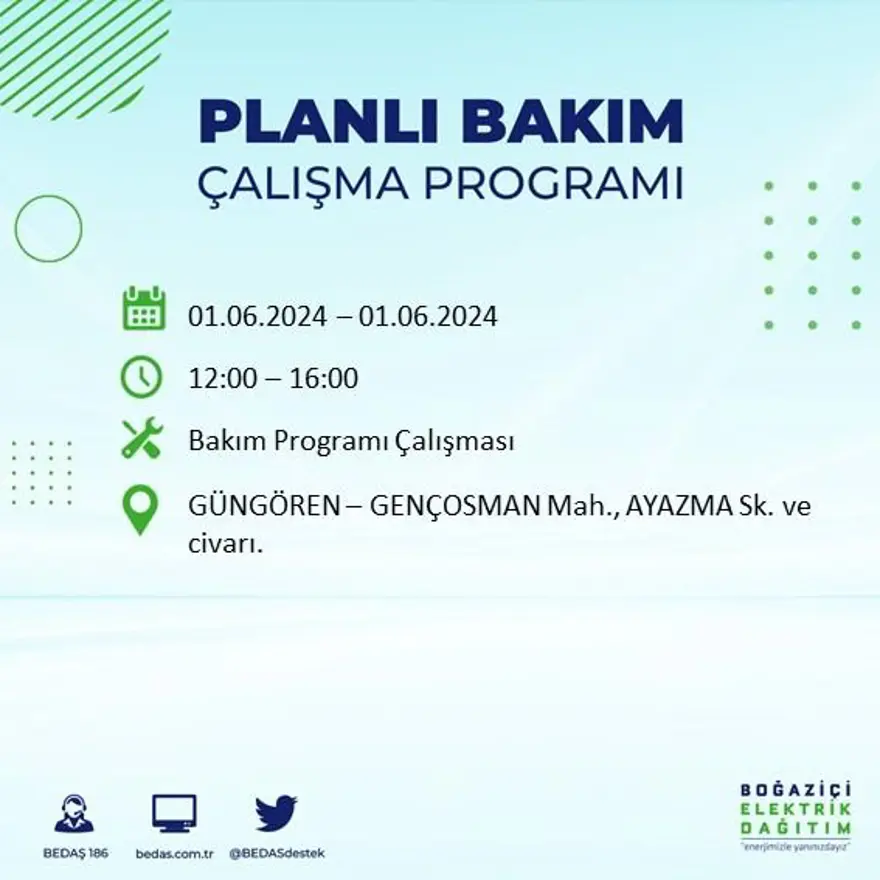 İstanbul'un 18 ilçesinde elektrik kesintisi yaşanacak: Elektrikler ne zaman gelecek? (1 Haziran BEDAŞ kesinti programı) 39 İstanbul'un 18 ilçesinde elektrik kesintisi yaşanacak: Elektrikler ne zaman gelecek? (1 Haziran BEDAŞ kesinti programı) 39