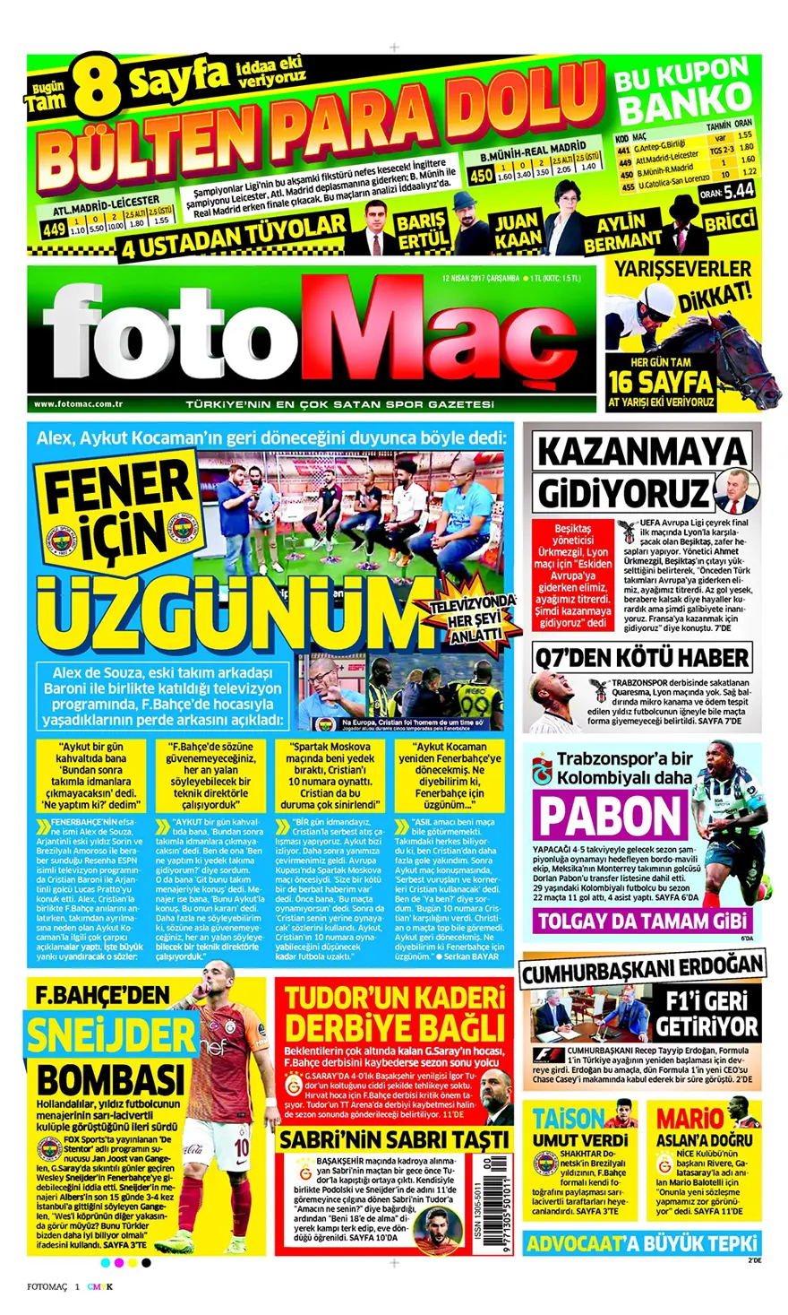 Günün gazete manşetleri - 12 Nisan 2017 17