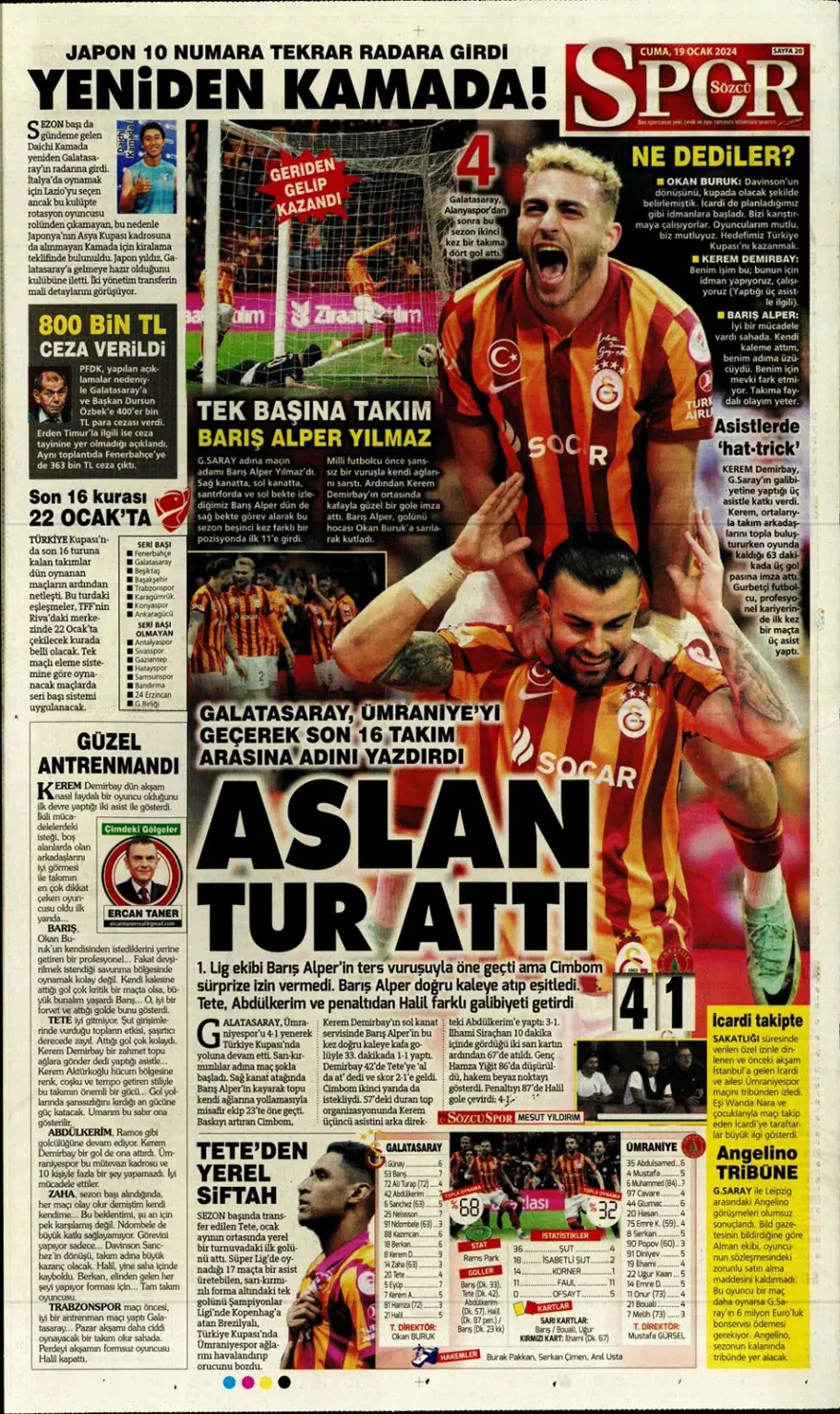 "Fenerbahçe'ye yeni Alex" (19 Ocak 2024 spor manşetleri) 3 "Fenerbahçe'ye yeni Alex" (19 Ocak 2024 spor manşetleri) 3
