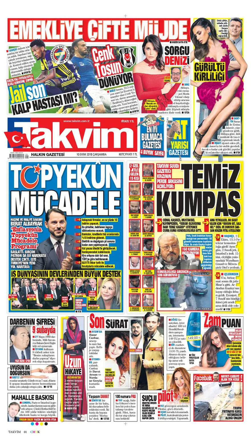 Günün gazete manşetleri - 10 Ekim 2018 7