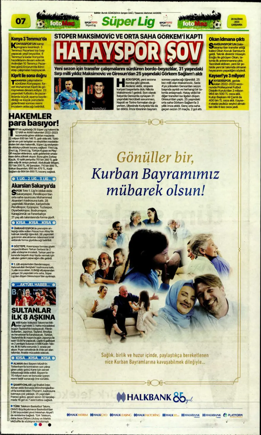 Günün spor manşetleri (28 Haziran 2023) 13