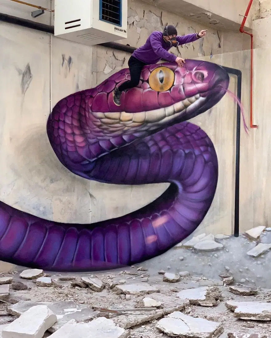 Fransız sokak sanatçısından 3 boyutlu grafitiler 13